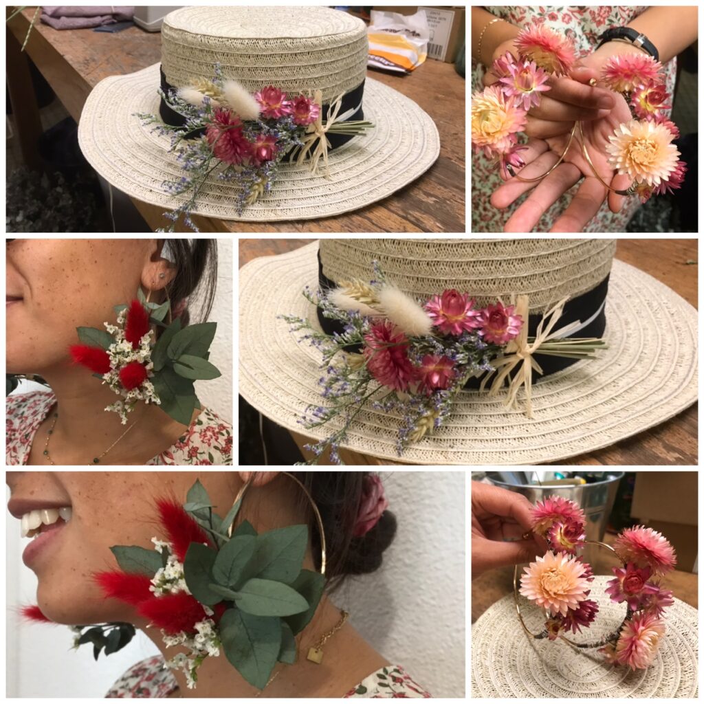 atelier bijoux floraux, fleurs séchées, mariage, des fleurs en ville, bordeaux, bergonié